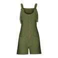 thumbnail image 5 of Kcodviy Short Rompers for Women one Shoulder Romper Summer Casual Button Rompers Summer Outfits Overalls Jumpsuit Shorts Button Jumpsuit Rompers, 5 of 5