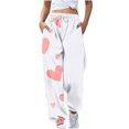 thumbnail image 1 of Besolor Pantalons de Survêtement pour Femmes Taille Haute Imprimé Cœur Bas Resserré Décontracté Ample Confortable avec Poches, 1 of 2
