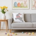 thumbnail image 1 of Weloille Easter Pillow Cover, Embroidered Rabbit Pattern Throw Pillowcase, Soft Breathable Linen Cushion Cover, Decorative Pillow Case for Sofa, Bedroom, Living Room Easter Decor, 1 of 6