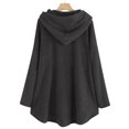 thumbnail image 5 of Womens Cardigan Plus Size Button Plush Tops Hooded Loose Cardigan Wool Coat Winter Jacket Navy Xl, 5 of 5