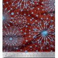 thumbnail image 1 of Soimoi Red Rayon Fabric Artistic Geometric Decor Fabric Printed Yard 56 Inch Wide, 1 of 1