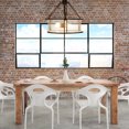 thumbnail image 3 of Costway Semi Flush Mount Ceiling Light 3-Light Industrial Bubble Glass Pendant Lamp, 3 of 10