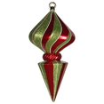 thumbnail image 1 of Vickerman 12" Red-Lime Striped Diamond Finial Christmas Ornament, 1 of 2