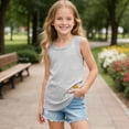 thumbnail image 2 of Wxirdiow Girls Sleeveless Tops Girls' Crop Tank Top Soft Ribbed Sleeveless Racerback for Dance Sports & Layering Light Gray Size,12-18 Months, 2 of 6