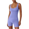 thumbnail image 1 of Yuyuzo Women Workout Jumpsuits Ribbed Square Neck 1 Piece Seamless Tank Top Sleeveless Rompers, 1 of 5
