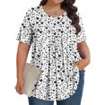 thumbnail image 2 of DDAPJ pyju Hauts Boho pour Femmes Grande Taille T-Shirts Graphiques Floraux Col Rond Manches Courtes Blouse d'Été Décontractée Tunique Coupe Ample Chemise Cache-Ventre Vente à Durée Limitée Blanc TTTTG, 2 of 9