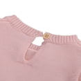 thumbnail image 3 of Newborn Infant Baby Girls Knit Ruffle Sleeveless Drawstring Romper Sweater Suit Purple 18-24 Months, 3 of 6