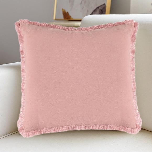 Sofa Pillow - Thickened Washed Linen Cushion with Tassel for Living Room or Bedroom