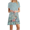 thumbnail image 1 of Cameland Robe d'Été pour Femme, Mode Bord de Mer, Décontractée, Imprimée, à Manches Courtes, à Col Rond, 1 of 4