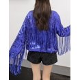 thumbnail image 2 of LinYooLi Women's Sequin Tassel Jacket Sparkle Retro Long Sleeve Reflective Fringe Jacket Sequin Coat, 2 of 3