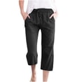 thumbnail image 2 of DPTALR Womens Casual Solid Color Elastic Loose Pants Straight Wide Leg Trousers With Pocket, 2 of 5