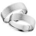 thumbnail image 1 of Ensemble d'Alliances Brossée en Or Blanc 14 K pour Lui et Elle, 1 of 1