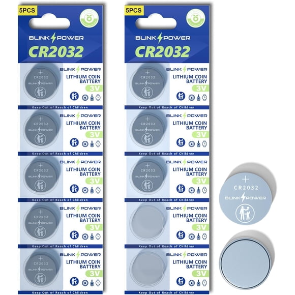 Blinkspower CR2032 Lithium 3V Coin Batteries 10 Pack, Child-Safe & Longest Lasting for AirTag, Car Remote Key