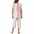 thumbnail image 4 of Rbaofujie Chemises de Nuit et T-Shirts de Nuit pour Femmes, Col Rond, Imprimé Dégradé, Manches Courtes, Ensemble Chemise de Nuit et Pantalon, Tenue d'Intérieur, Pyjamas avec Poches, Peignoir, 4 of 6