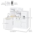 thumbnail image 3 of Qaba Play Kitchen, Kids Kitchen Playset with Microwave Fridge, White, 3 of 10
