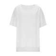thumbnail image 3 of WRKEKC Chemises à Manches Courtes pour Femmes, T-Shirts d'Été pour Femmes, Chemise de Sport à Manches Courtes Col Rond Couleur Unie Grande Taille pour Femmes, 3 of 8
