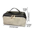 thumbnail image 1 of Leodye 1PCS Color Block Leather Cosmetic Bag Double Zip Design Upgraded Divider Organizer Waterproof Material for Makeup and Toiletries Storage -9.84×5.12×4.72in, 1 of 5