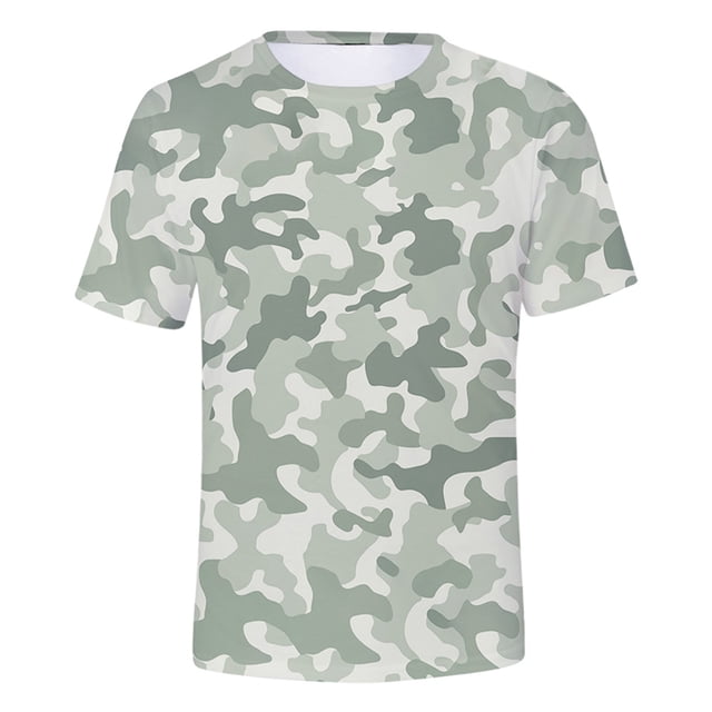 Camo Printed Peripheral Printed Men'S Short Sleeve Men Men T Shirts L