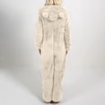 thumbnail image 4 of LOVZFMLL Combinaison pour Femme, Pyjama Combinaison à Capuche à Manches Longues Décontracté d'Hiver Chaud, Tenue de Nuit Beige, 5TG, 4 of 6
