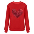 thumbnail image 4 of TIMIFIS Chandail Molletonné Surdimensionné pour Femmes Valentines Day Tenue Femmes Décontractée Chandail à Col Rond à Enfiler Hauts Mignon Imprimé Amour Chandail à Manches Longues Chemise - Printemps/été, 4 of 4