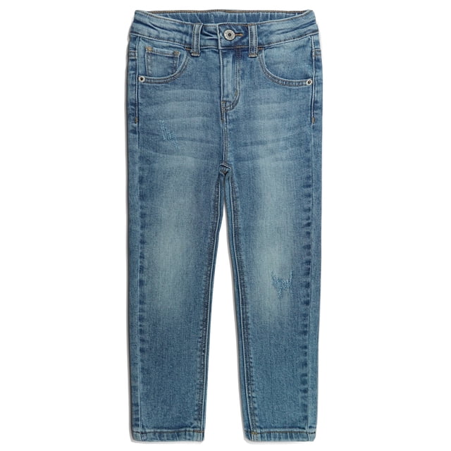 KIDSCOOL SPACE Boys Jeans,Elastic Band Inside Ripped Soft Strechy Denim Pants,4-5 Years