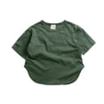 thumbnail image 1 of Hauts d'Été pour Garçons en Bas Âge T-Shirts Classiques Coupe Ample Manches Courtes Col Rabattu Volants Col Rond Blouse Quotidienne Chemises de Printemps pour Enfants 4-5T, 1 of 7