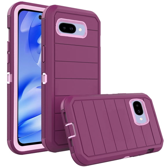 Asuwish Compatible avec Google Pixel 9A Étui de Téléphone Hybride Robuste Antichoc Rigide Protecteur Antichute Corps Complet Robuste Étui Mobile Cellulaire pour Pixel9A A9 5G Femmes Hommes Violet