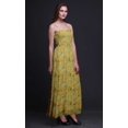 thumbnail image 2 of Bimba Robe Longue Maxi à Corsage Smocké pour Femmes à Imprimé de Feuilles de Bleuet - Grand, 2 of 7