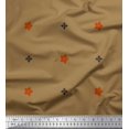 thumbnail image 1 of Soimoi Brown Rayon Fabric Butidar Jamdani Print Fabric by the Yard 42 Inch Wide, 1 of 2