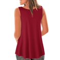 thumbnail image 3 of QUINDOS Débardeurs pour Femmes 2025 Yoga Été Rouge Mode Uni Camisole Col Rond Ample Sans Manches T-shirt Chandail Hauts Camisoles pour Femmes, 3 of 5