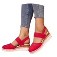 thumbnail image 1 of Sandales Compensées à Plateforme Espadrilles pour Femmes en Suède Confortable à Bout Fermé à Talons Hauts Épais à Bride Arrière, 1 of 6
