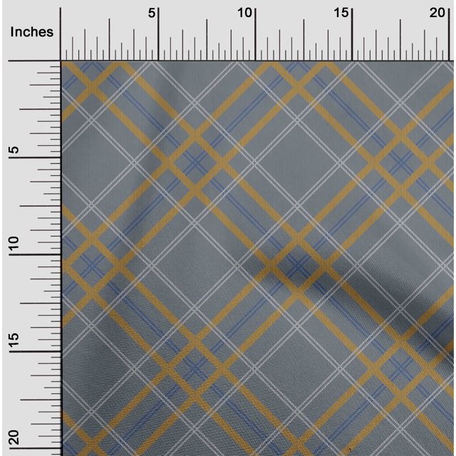 oneOone Georgette Viscose Fabric Tartan Check Printed Craft Fabric BTY 42 Inch Wide