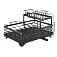 thumbnail image 3 of Qaailabf Clearance Sales Today Deals Prime Dish Drying Rack Dish Drainer for Kitchen Counter with Utensil 2 Tier Dish Rack with Drainboard Space Saving Large Capacity and Easy to Installation Carbon, 3 of 6