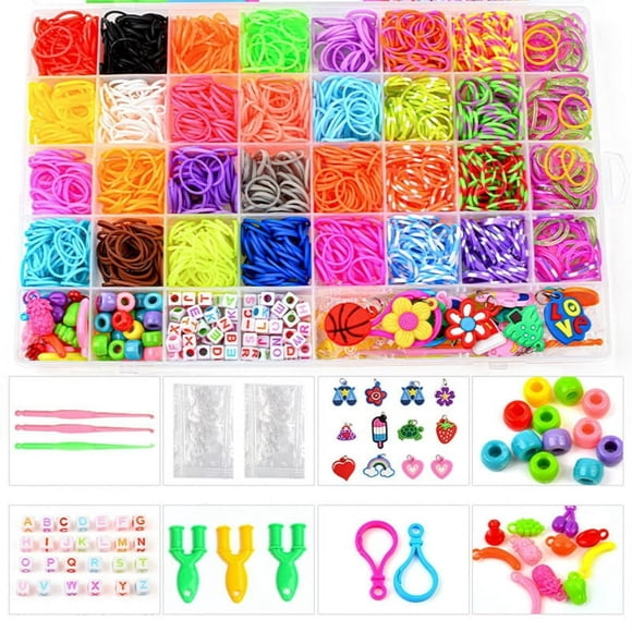 2500/3500Pcs Colorful Loom Bands Set Candy Color Making Kit Diy Rubber Band Woven Bracelets Kit Girls Craft Toys Gifts