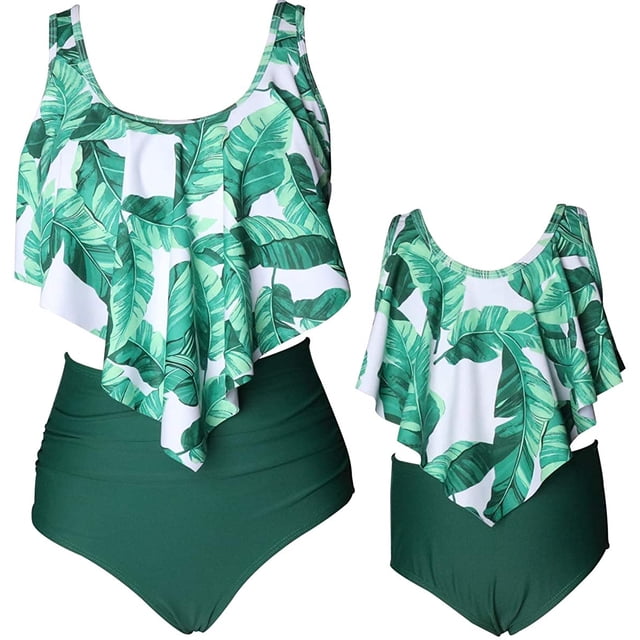 Girls Swimsuit High Waisted Two Pieces Bikini Set Swimwear Bathing Suits