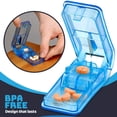 thumbnail image 3 of Pill Cutter - V- Grip Pill Crusher and Cutter for Vitamins, Big & Small Pills, and Medication - Transparent Pill Splitter with Pill Holder Case to Split, 3 of 7