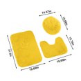 thumbnail image 3 of LSLJS Bathroom Rug Set, Bath Mats Set, Household Supplies Solid Color 3 Piece Bathroom Toilet Carpet Mat Solid Color Bathroom Toilet Floor Mat, Rug and Toilet Lid Cover for Tub Shower & Bath Room, 3 of 9