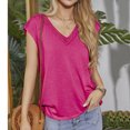 thumbnail image 4 of Birdeem Womens Summer Solid Color Sleeveless Blouses Summer Lace V Neck T-Shirts Tops, 4 of 8