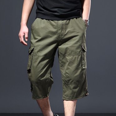 Weiqiqre Pantalon Cargo pour Hommes Taille Élastique Shorts de Randonnée Décontractés pour Hommes 1/2 Shorts Décontractés en Coton Shorts de Travail Grande Taille pour Hommes