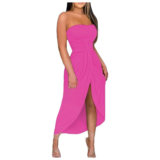 JIRNDf Robes de Printemps pour Femmes 2025 Tendance Plage Débardeur Sans Manches Ample Col Rond Robe Bohème Femme Ligne A RD1 m