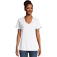thumbnail image 1 of Hanes Tee-Shirt Col en V ComfortWash pour Femmes, 3TG, Blanc, 1 of 1