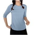 thumbnail image 1 of fatyb Chandails de Détente à Manches 3/4 pour Femmes Col Ras du Cou Amples et Confortables Blouses Chandail Décontracté de Tous les Jours T-Shirt de Pyjama, 1 of 3