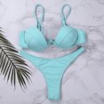 thumbnail image 3 of Faithtur Soutien-gorge Armatures Réglable en Spaghetti de Couleur Unie pour Femmes + String, 3 of 8