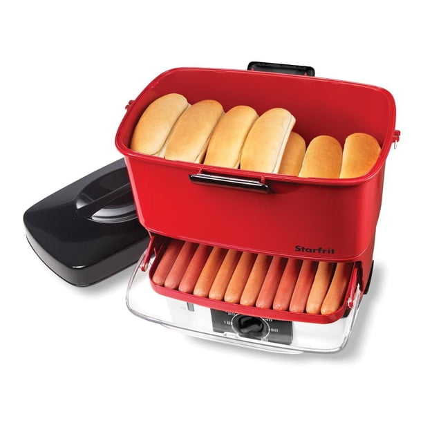 Starfrit Electric Hot Dog Steamer, Red, 12 Hot Dogs, 800 W, 60
