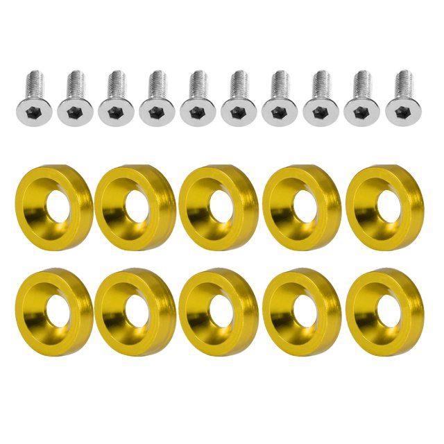 Car Modification M6 Gasket Bolt License Plate Frame Decoration Screw Stainless Steel Aluminum 8 Colors for Front Rear Bumper Ignition Cylinder Cover