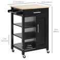 thumbnail image 3 of HOMCOM Compact Kitchen Trolley Utility Cart on Wheels with Open Shelf Grey, 3 of 10
