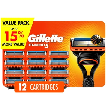 Gillette Fusion5 Recharges de Rasoir pour Hommes, Cartouches de Rasoir, Bande Lubrifiante, Tondeuse de Précision pour Hommes, Lames de Rasoir à 5 Lames pour un Rasage de Près 12ct
