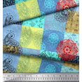 thumbnail image 3 of Soimoi Satin Silk Fabric Mandala & Paisley Patchwork Print Sewing Fabric Yard 42 Inch Wide, 3 of 3