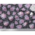 thumbnail image 3 of Soimoi Moss Georgette Fabric Geometric,Leaves & Rose Floral Decor Fabric Printed Yard 42 Inch Wide, 3 of 3