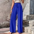 thumbnail image 2 of AherBiu Wide Leg Pants for Women Drawstring High Waisted Spring Casual Loose Loungewear Trousers, 2 of 7